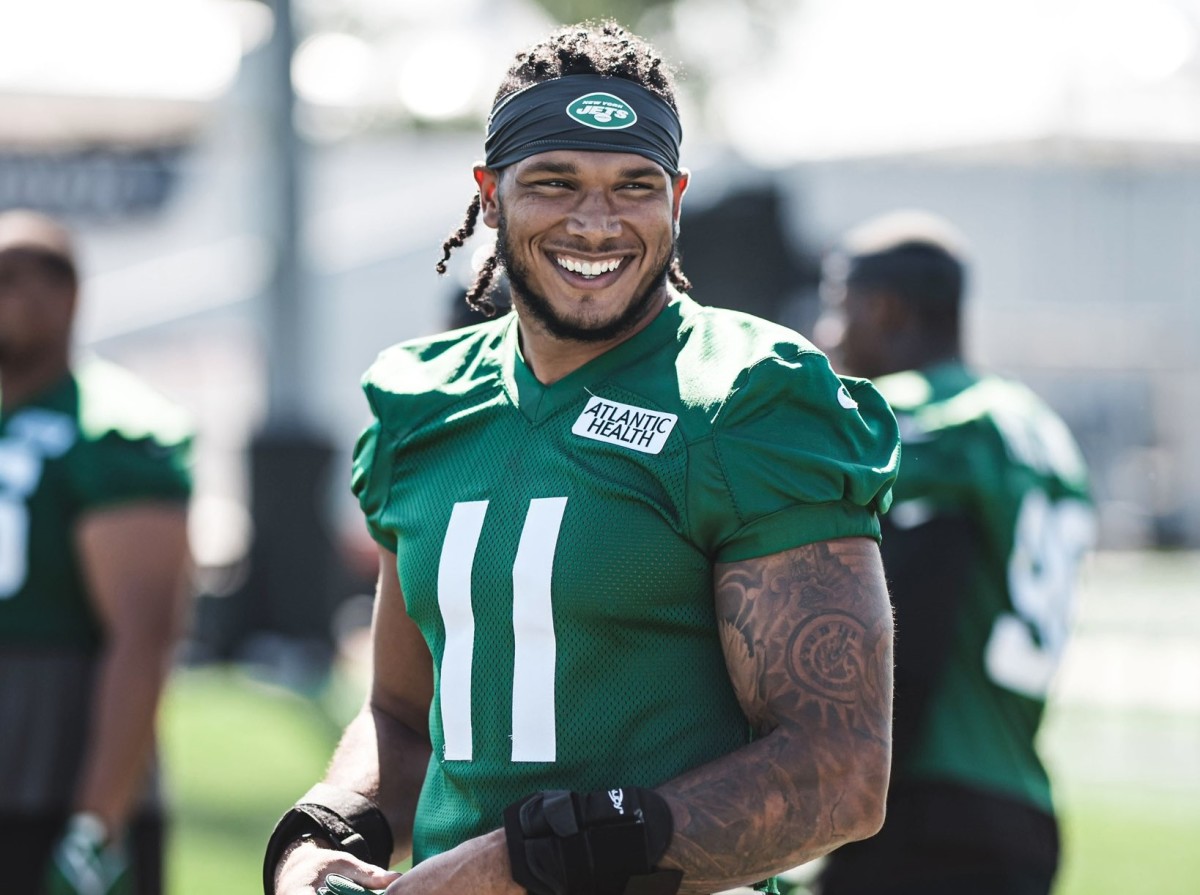 EDGE Jermaine Johnson (11) at Jets' Training Camp in Florham Park